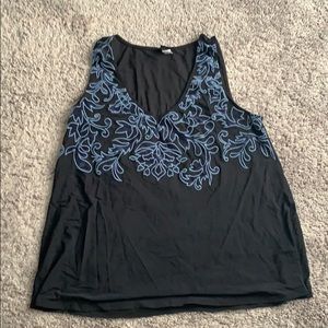 sheet tank top with velvet design